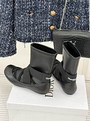 Kitlife Dior 25WF Lettered Cross Elastic Band Ballet Stretch Ankle Boots Black  - 5