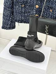 Kitlife Dior 25WF Lettered Cross Elastic Band Ballet Stretch Ankle Boots Black  - 3