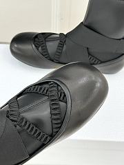 Kitlife Dior 25WF Lettered Cross Elastic Band Ballet Stretch Ankle Boots Black  - 4