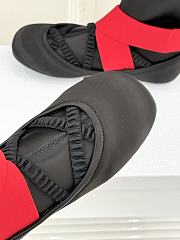 Kitlife Dior 25WF Lettered Cross Elastic Band Ballet Stretch Ankle Boots Black & Red - 5