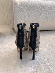 Kitlife Dior Capture Heeled Ankle Boot Transparent Mesh with Silver-Tone Strass Cannage Motif and Black Suede Goatskin - 3