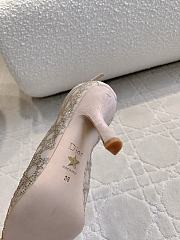 Kitlife Dior Capture Heeled Ankle Boot Transparent Mesh with Silver-Tone Strass Cannage Motif and Beige Suede Goatskin - 2