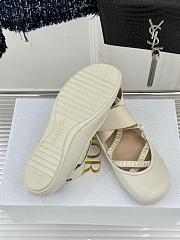 Kitlife Dior Shade White Leather Ballerinas With Elastic Bands - 6