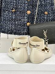 Kitlife Dior Shade White Leather Ballerinas With Elastic Bands - 5