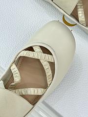 Kitlife Dior Shade White Leather Ballerinas With Elastic Bands - 3