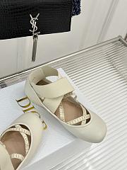 Kitlife Dior Shade White Leather Ballerinas With Elastic Bands - 2