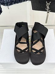 Kitlife Dior Shade Black Leather Ballerinas With Elastic Bands - 1
