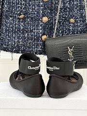 Kitlife Dior Shade Black Leather Ballerinas With Elastic Bands - 6
