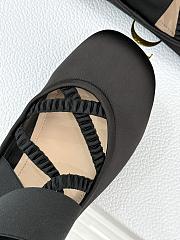 Kitlife Dior Shade Black Leather Ballerinas With Elastic Bands - 5