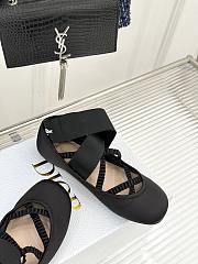 Kitlife Dior Shade Black Leather Ballerinas With Elastic Bands - 4