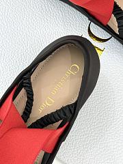 Kitlife Dior Shade Black Leather Ballerinas With Red Elastic Bands - 3