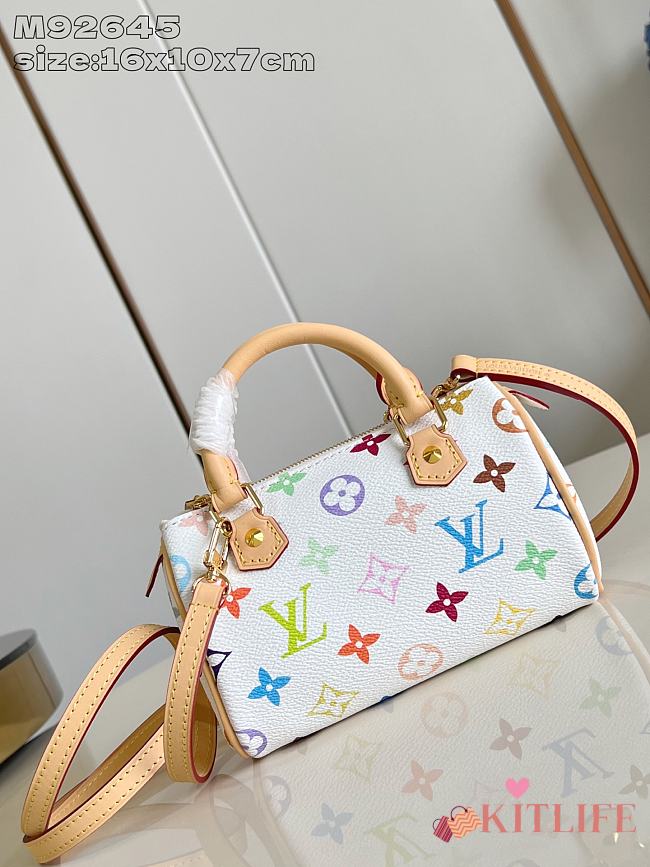 Kitlife Louis Vuitton Nano Speedy Bag White Multicolor M92645 16x10x7cm  - 1