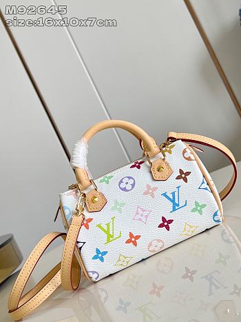 Kitlife Louis Vuitton Nano Speedy Bag White Multicolor M92645 16x10x7cm 