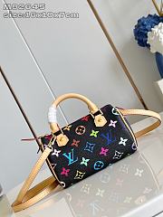 Kitlife Louis Vuitton Nano Speedy Bag Black Multicolor M92645 16x10x7cm - 1