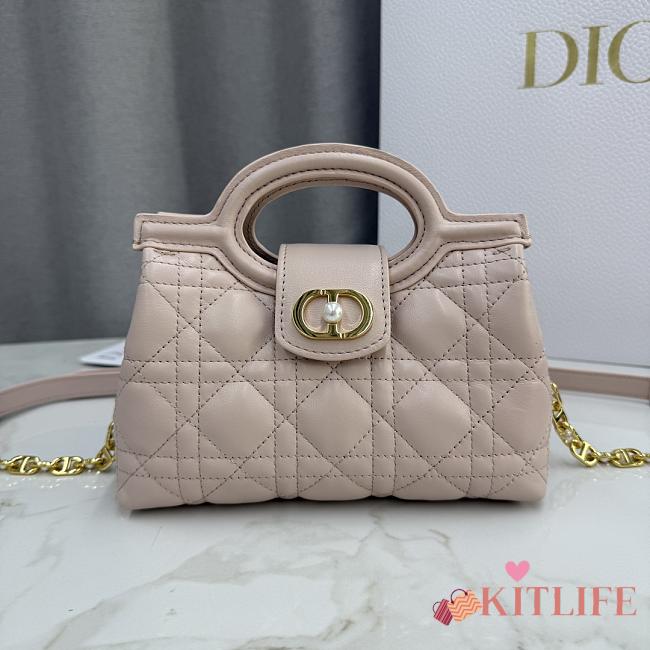 Kitlife Dior Jolie Top Handle Mini Chain Bag Pink 18.5x13x8.5cm - 1