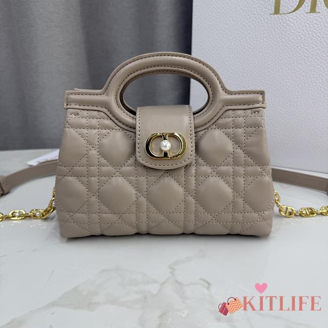 Kitlife Dior Jolie Top Handle Mini Chain Bag Beige 18.5x13x8.5cm - 1