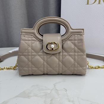 Kitlife Dior Jolie Top Handle Mini Chain Bag Beige 18.5x13x8.5cm