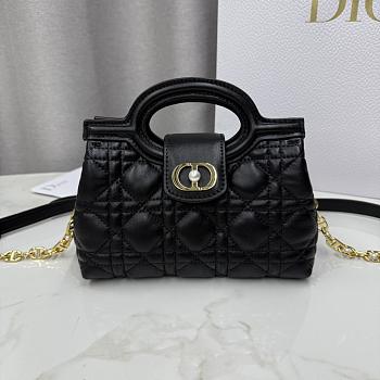 Kitlife Dior Jolie Top Handle Mini Chain Bag Black 18.5x13x8.5cm