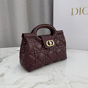 Kitlife Dior Jolie Top Handle Mini Chain Bag Burgundy 18.5x13x8.5cm - 3