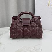 Kitlife Dior Jolie Top Handle Mini Chain Bag Burgundy 18.5x13x8.5cm - 4