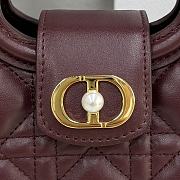 Kitlife Dior Jolie Top Handle Mini Chain Bag Burgundy 18.5x13x8.5cm - 6