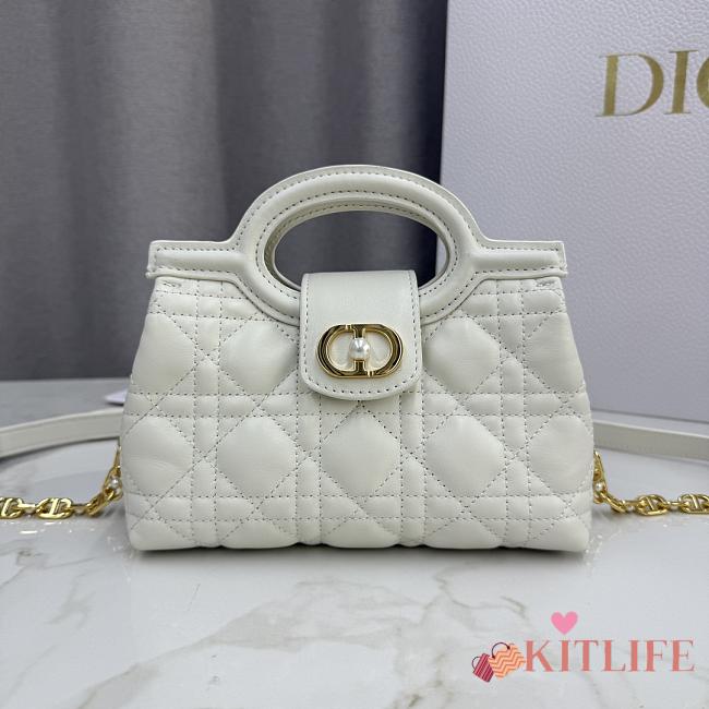 Kitlife Dior Jolie Top Handle Mini Chain Bag White 18.5x13x8.5cm - 1