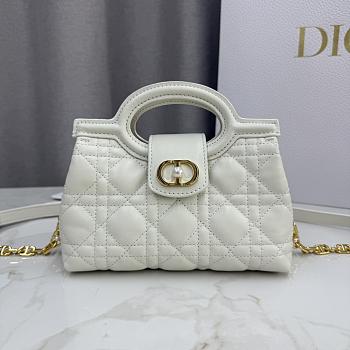 Kitlife Dior Jolie Top Handle Mini Chain Bag White 18.5x13x8.5cm