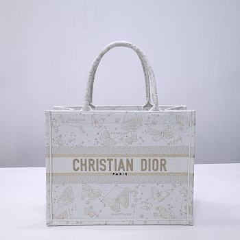 Kitlife Dior Gold & Cream Butterfly Bandanna Motif Book Tote 36.5x28x14cm