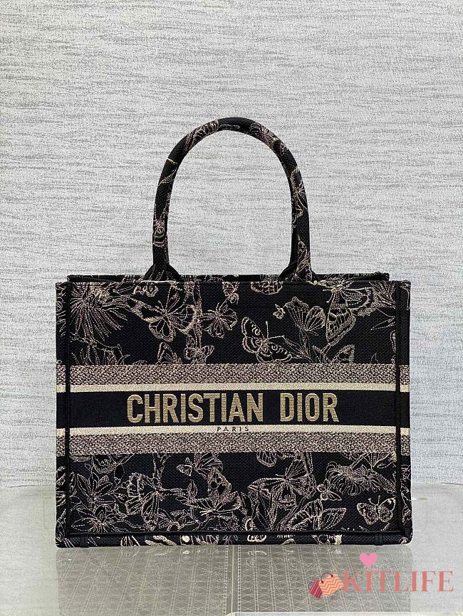 Kitlife Dior Gold & Black Butterfly Bandanna Motif Book Tote 36.5x28x14cm - 1