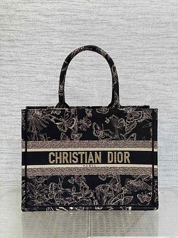 Kitlife Dior Gold & Black Butterfly Bandanna Motif Book Tote 36.5x28x14cm