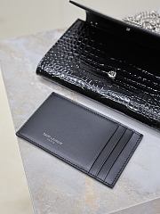 Kitlife Saint Laurent Uptown Chain Wallet in Black Shiny Crocodile-embossed Leather Silver Buckle 607788 19x12x4cm  - 5