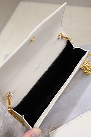 Kitlife Saint Laurent Uptown Chain Wallet in White Shiny Crocodile-embossed Leather Gold Buckle 607788 19x12x4cm - 6