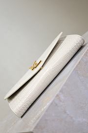 Kitlife Saint Laurent Uptown Chain Wallet in White Shiny Crocodile-embossed Leather Gold Buckle 607788 19x12x4cm - 5