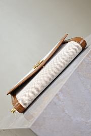 Kitlife Saint Laurent Uptown Chain Wallet in Beige Canvas & Leather 607788 19x12x4cm - 5