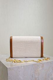 Kitlife Saint Laurent Uptown Chain Wallet in Beige Canvas & Leather 607788 19x12x4cm - 2