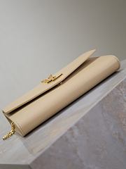Kitlife Saint Laurent Uptown Chain Wallet in Beige Grained Leather 607788 19x12x4cm - 6