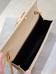 Kitlife Saint Laurent Uptown Chain Wallet in Beige Grained Leather 607788 19x12x4cm - 5