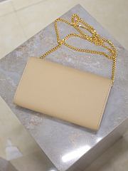 Kitlife Saint Laurent Uptown Chain Wallet in Beige Grained Leather 607788 19x12x4cm - 3