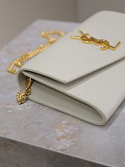 Kitlife Saint Laurent Uptown Chain Wallet in White Grained Leather 607788 19x12x4cm - 6