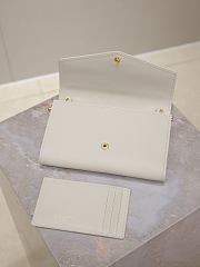 Kitlife Saint Laurent Uptown Chain Wallet in White Grained Leather 607788 19x12x4cm - 5
