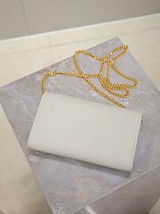 Kitlife Saint Laurent Uptown Chain Wallet in White Grained Leather 607788 19x12x4cm - 4