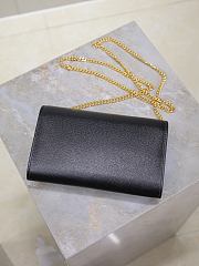 Kitlife Saint Laurent Uptown Chain Wallet in Black Grained Leather Gold Buckle 607788 19x12x4cm  - 4