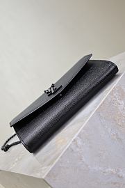 Kitlife Saint Laurent Uptown Chain Wallet in Black Grained Leather Black Buckle 607788 19x12x4cm - 6