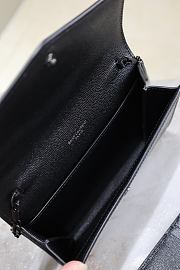 Kitlife Saint Laurent Uptown Chain Wallet in Black Grained Leather Black Buckle 607788 19x12x4cm - 5