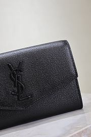 Kitlife Saint Laurent Uptown Chain Wallet in Black Grained Leather Black Buckle 607788 19x12x4cm - 4