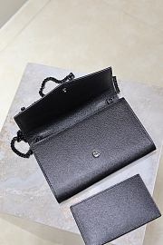 Kitlife Saint Laurent Uptown Chain Wallet in Black Grained Leather Black Buckle 607788 19x12x4cm - 3