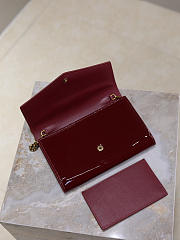 Kitlife Saint Laurent Uptown Evelope Bag in Red Patent Leather 607788 19x12x4cm - 4
