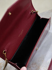 Kitlife Saint Laurent Uptown Evelope Bag in Red Patent Leather 607788 19x12x4cm - 3