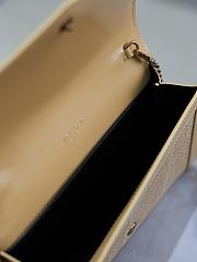 Kitlife Saint Laurent Uptown Evelope Bag in Apricot Leather With Braided Detailing 607788 19x12x4cm - 6