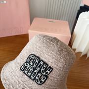 Kitlife Miu Miu Knit Striped Bucket Hat Beige - 2